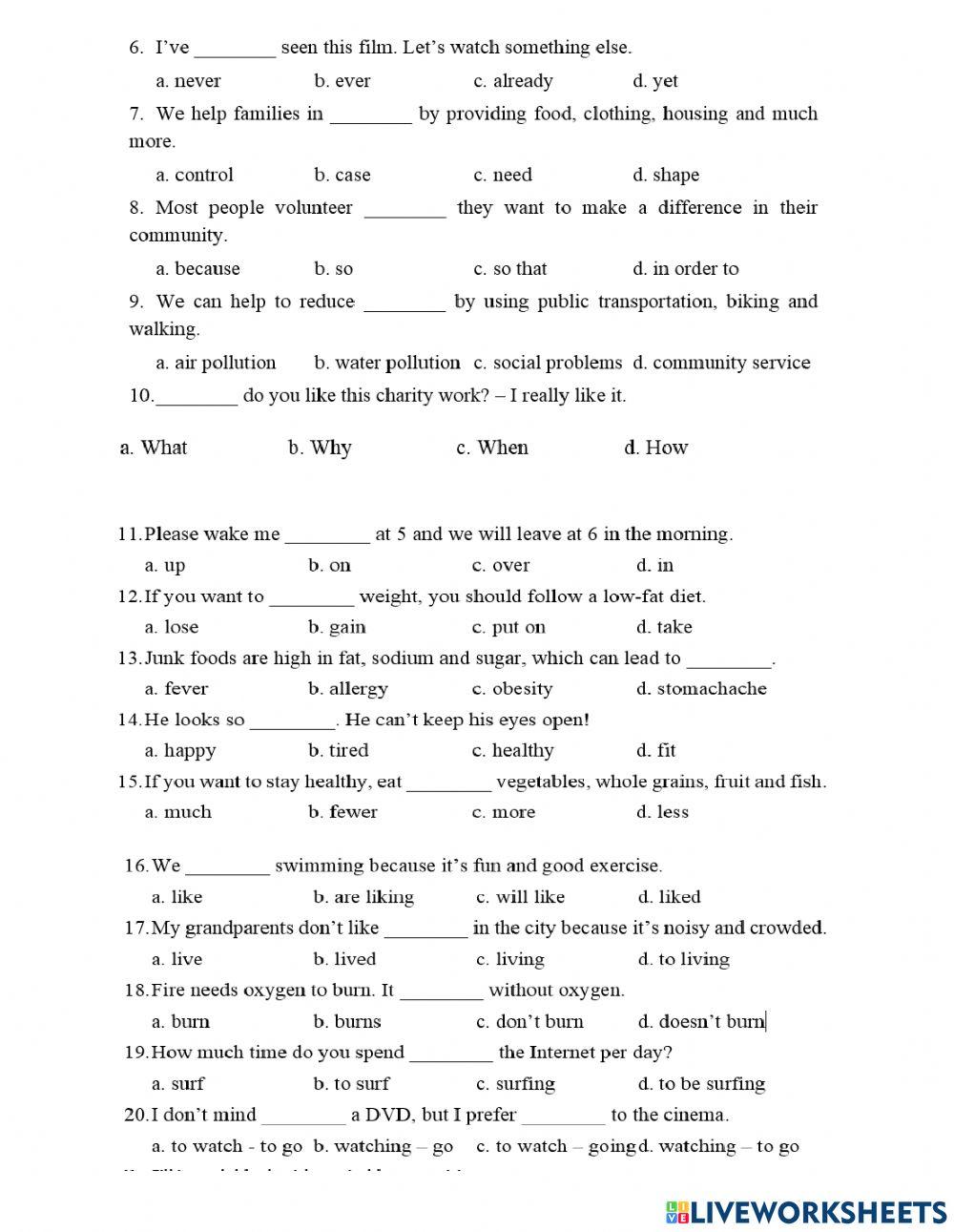 mid term test 2-grade 7