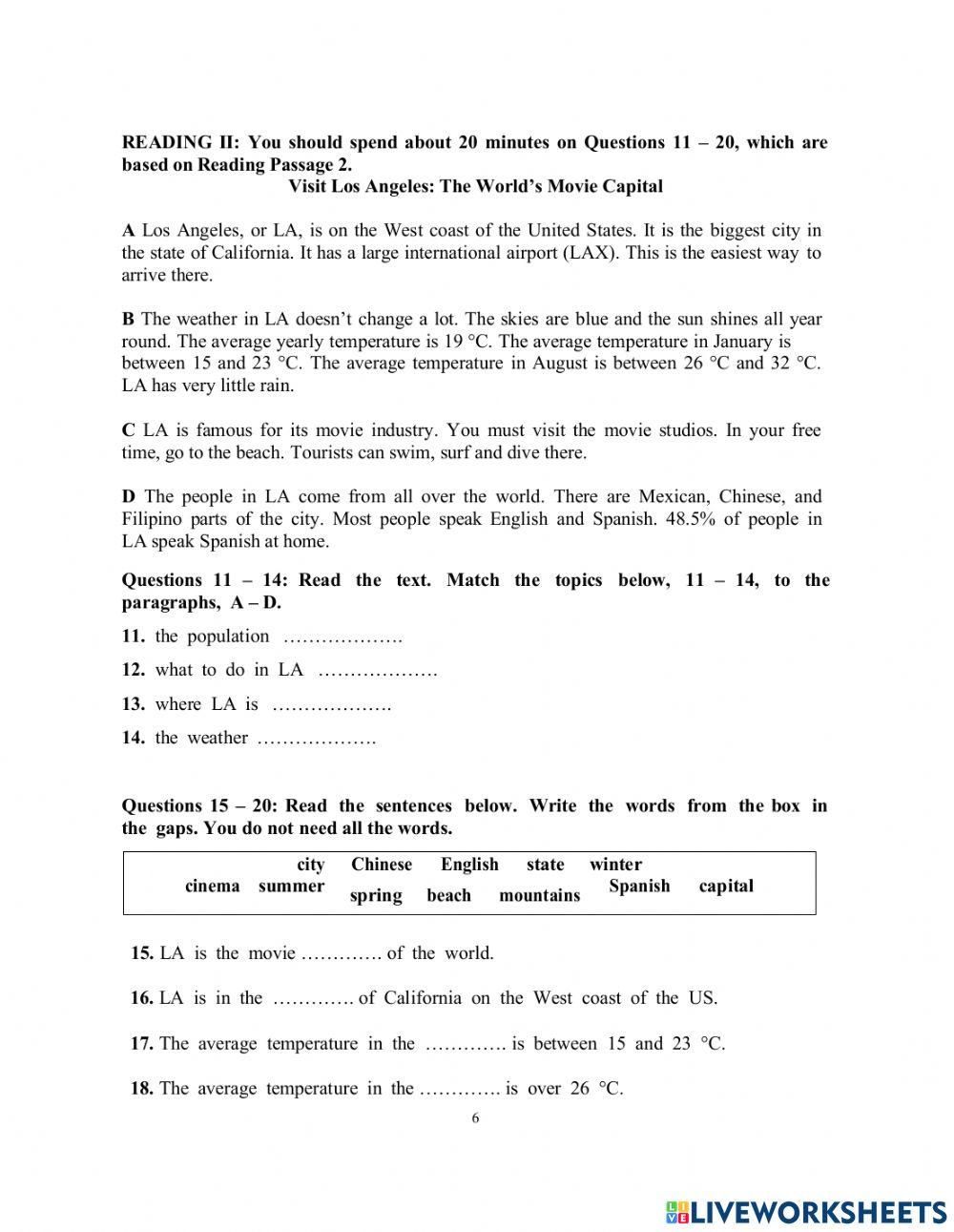 DS - Unlock 1 Test 4 - Reading