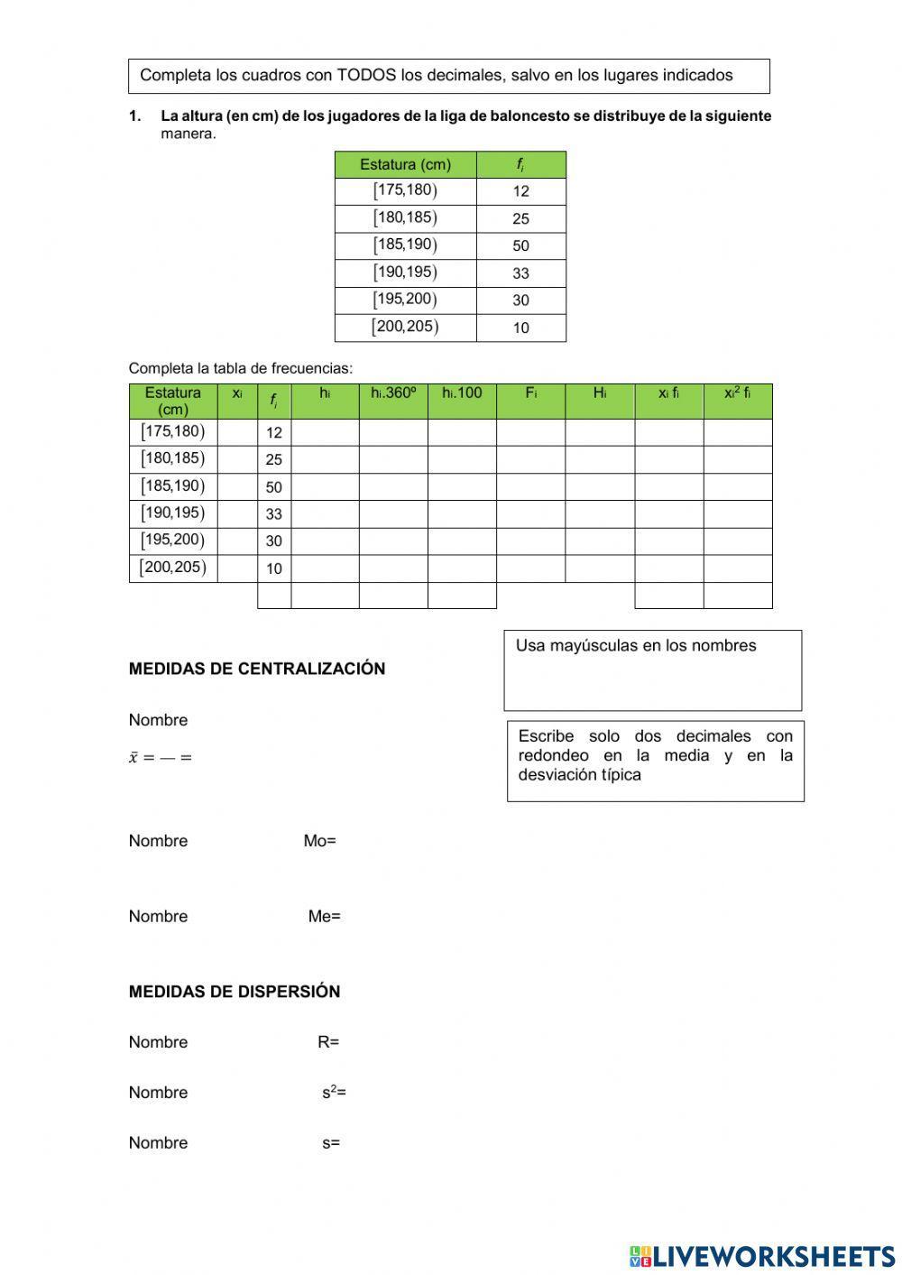 ESTADÍSTICA 2º ESO