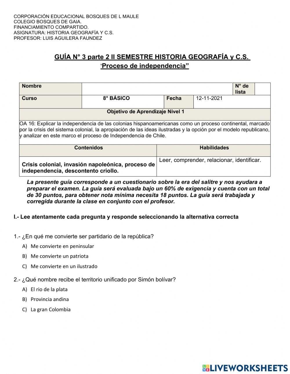 Proceso de independencia