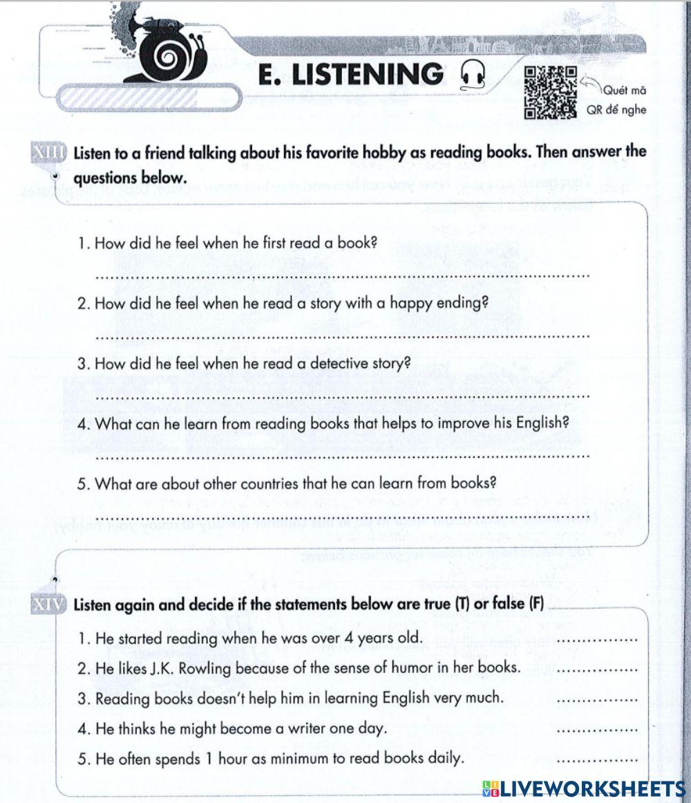Listening Review 1 English 7