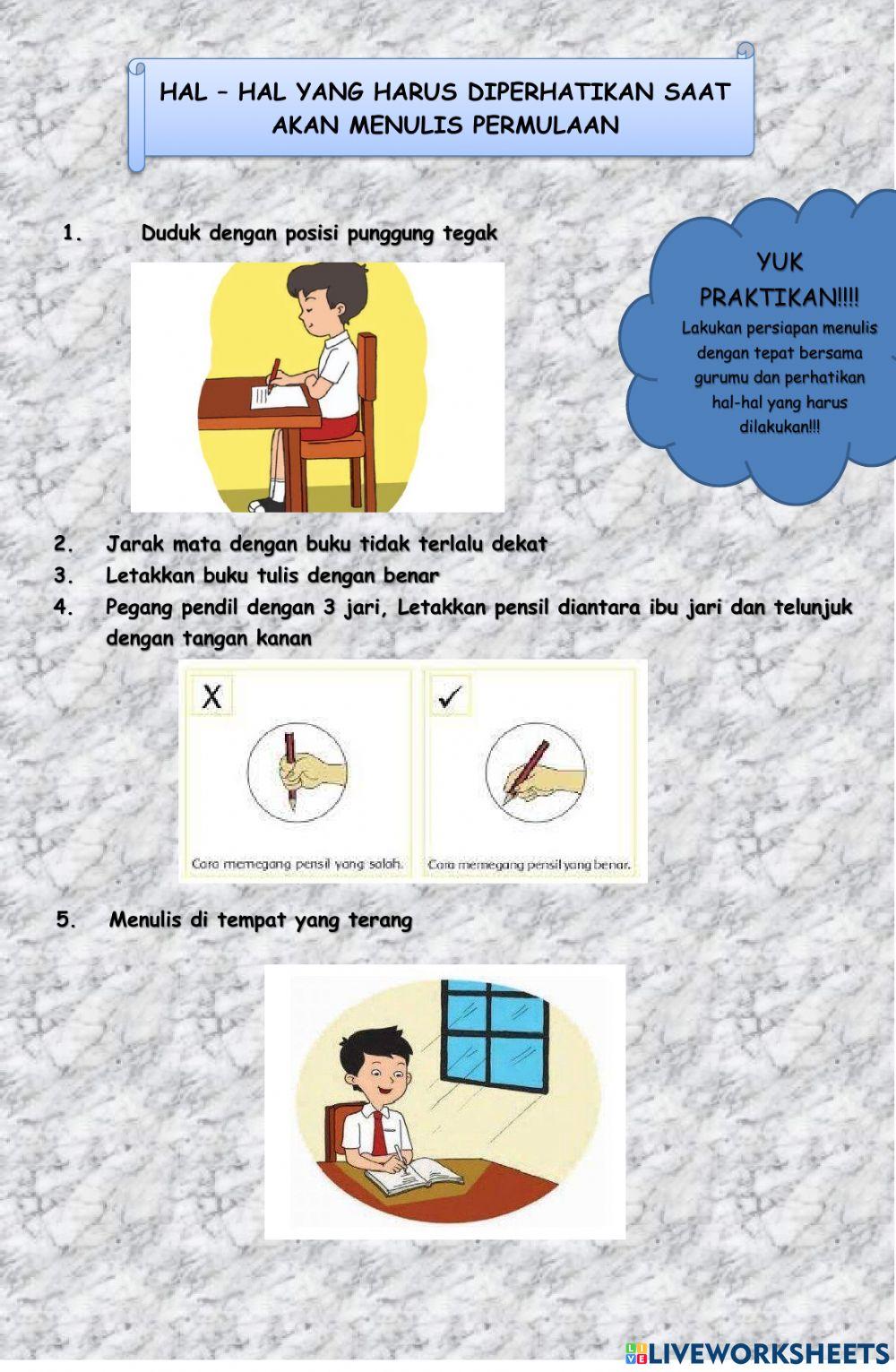 Persiapan menulis Permulaan