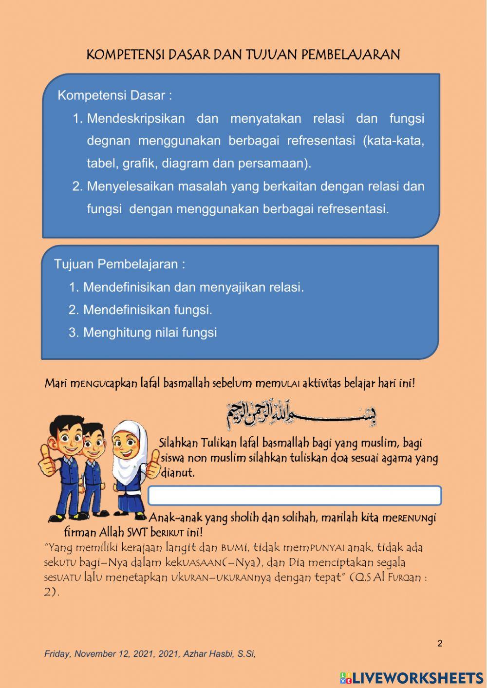 Relasi dan fungsi T3