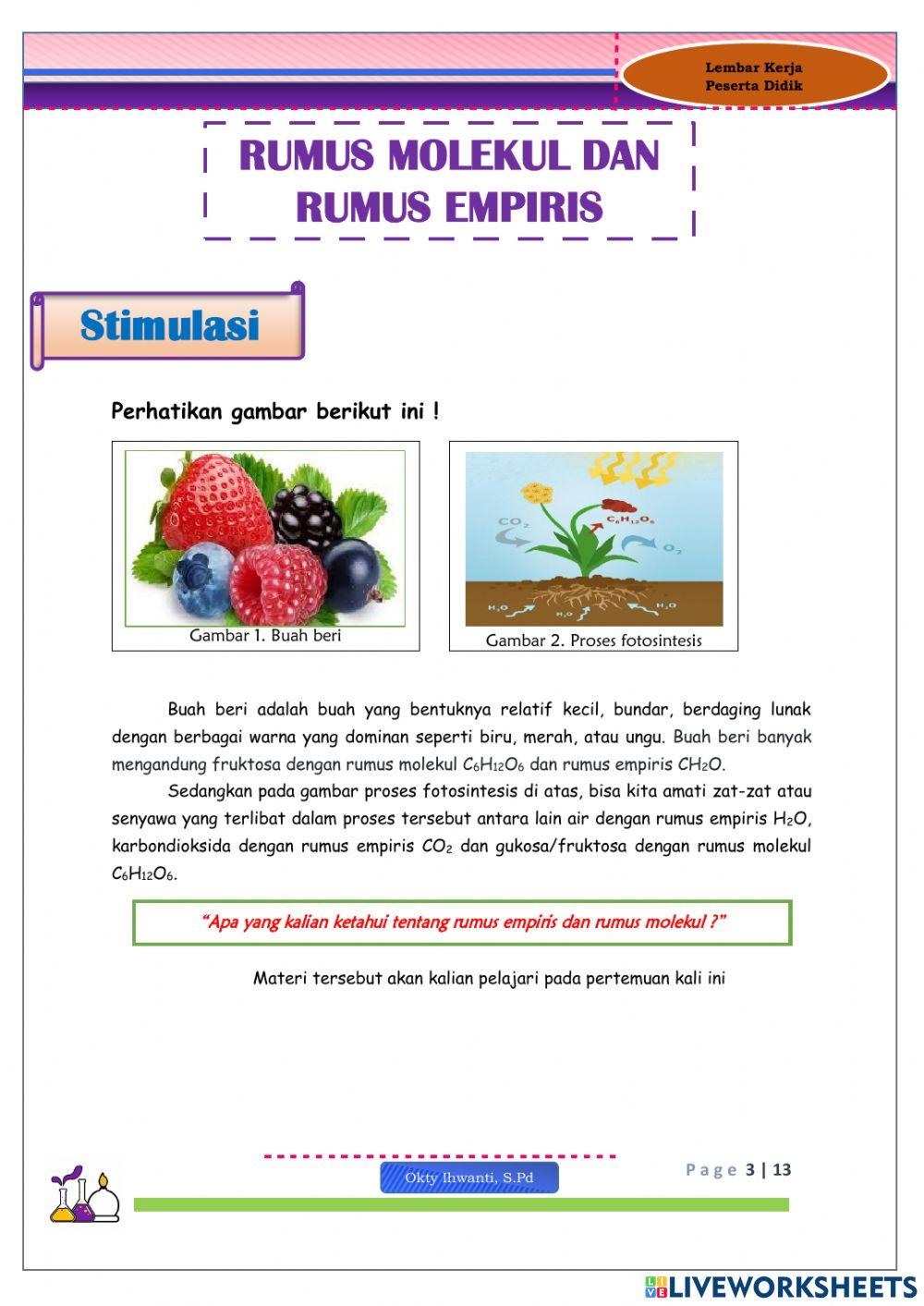 Rumus empiris dan Rumus Molekul