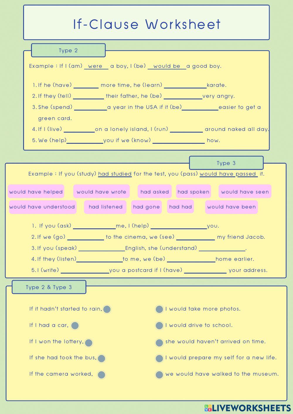 If Clause type2 - type3