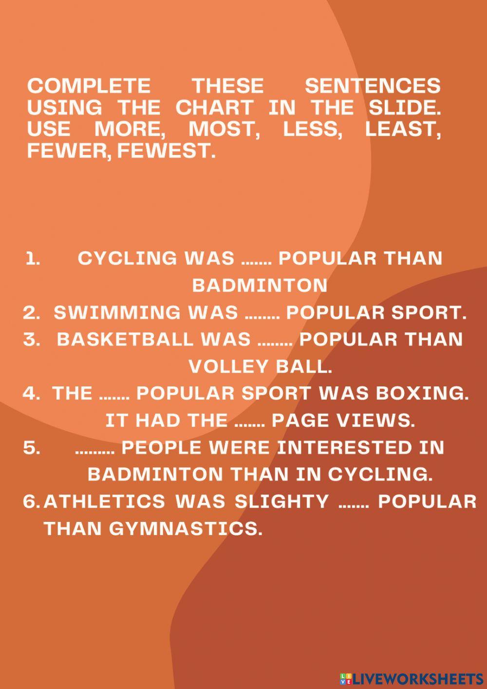 comparatives and superlatives online exercise for | Live Worksheets