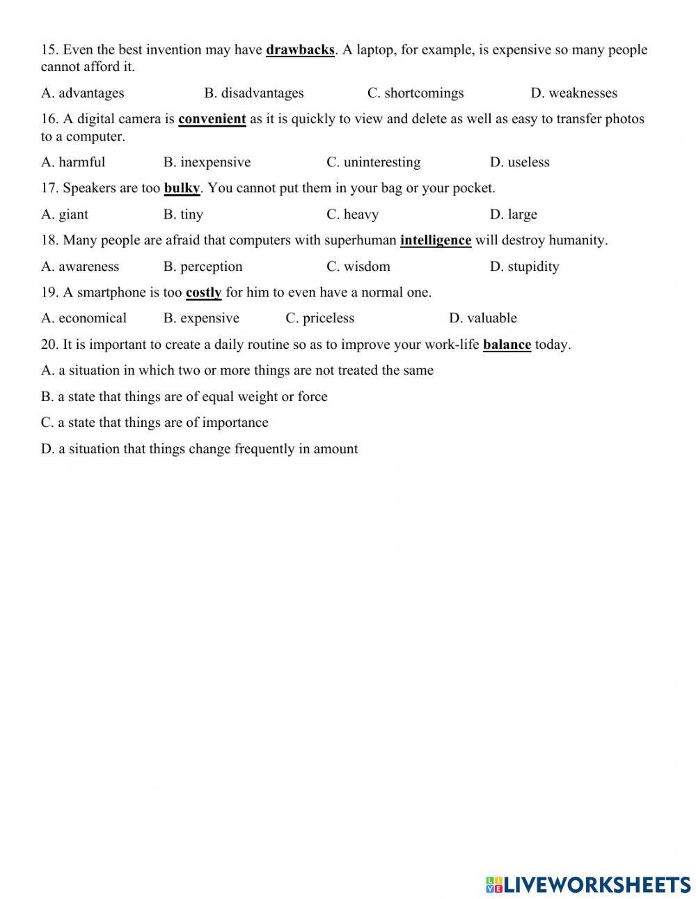 Revision for the 1st term test – no2 (grade 10)