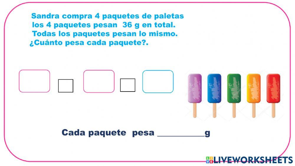 Problemas de  medidas de pesos