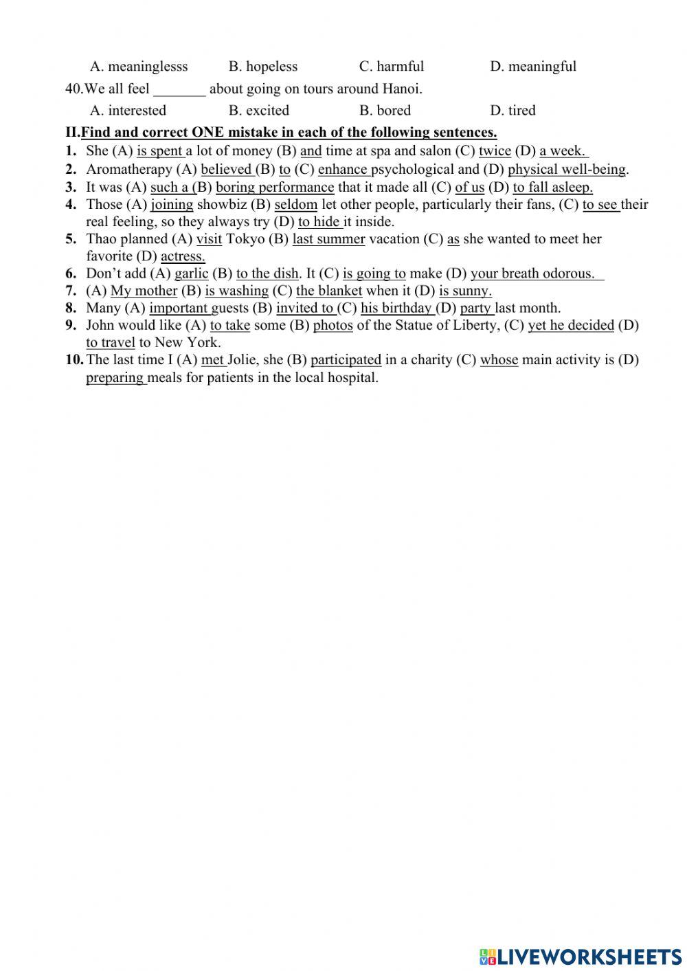 Revision for the 1st term test – no3 (grade 10)