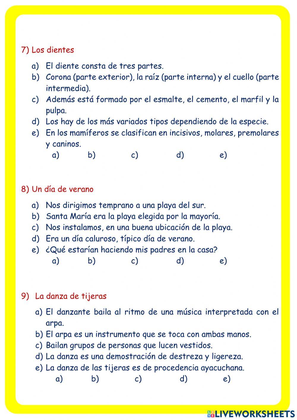 Oraciones eliminadas