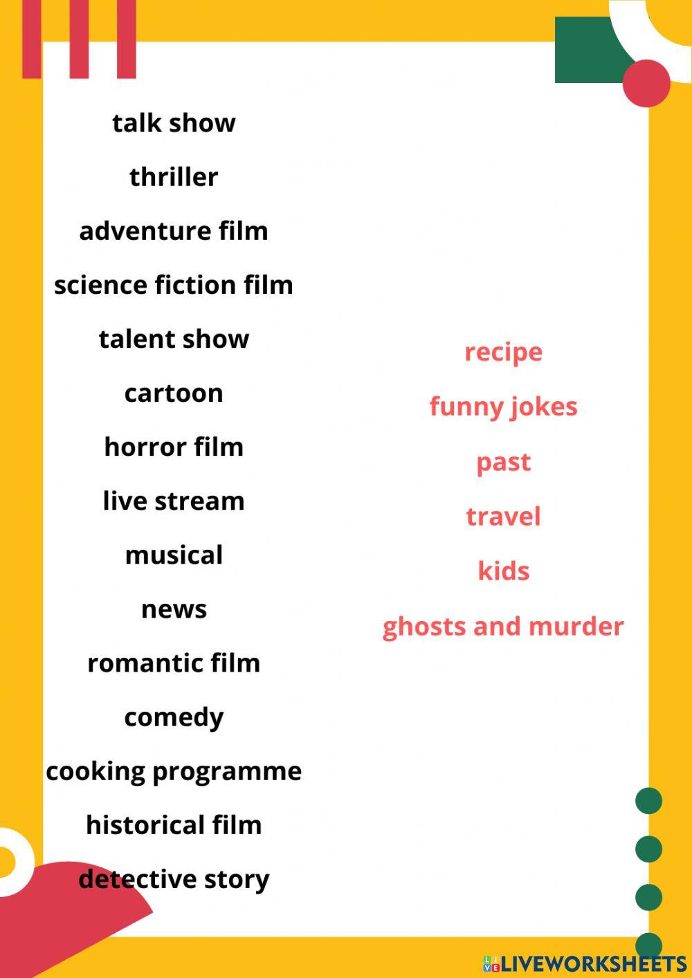 Films and like-love-hate...