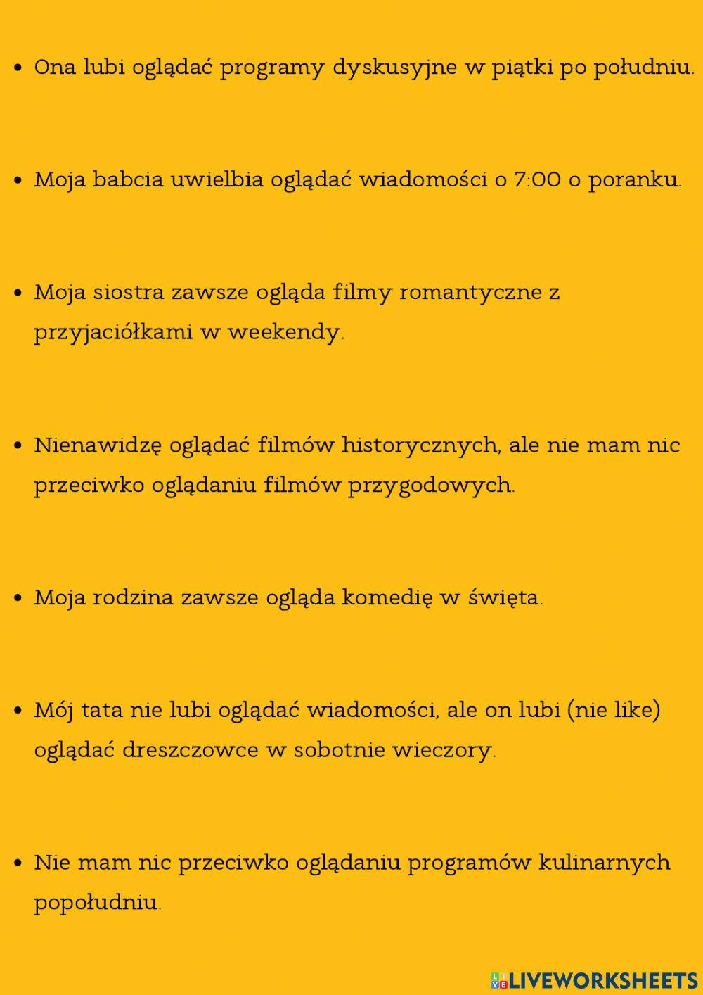 Films and like-love-hate...