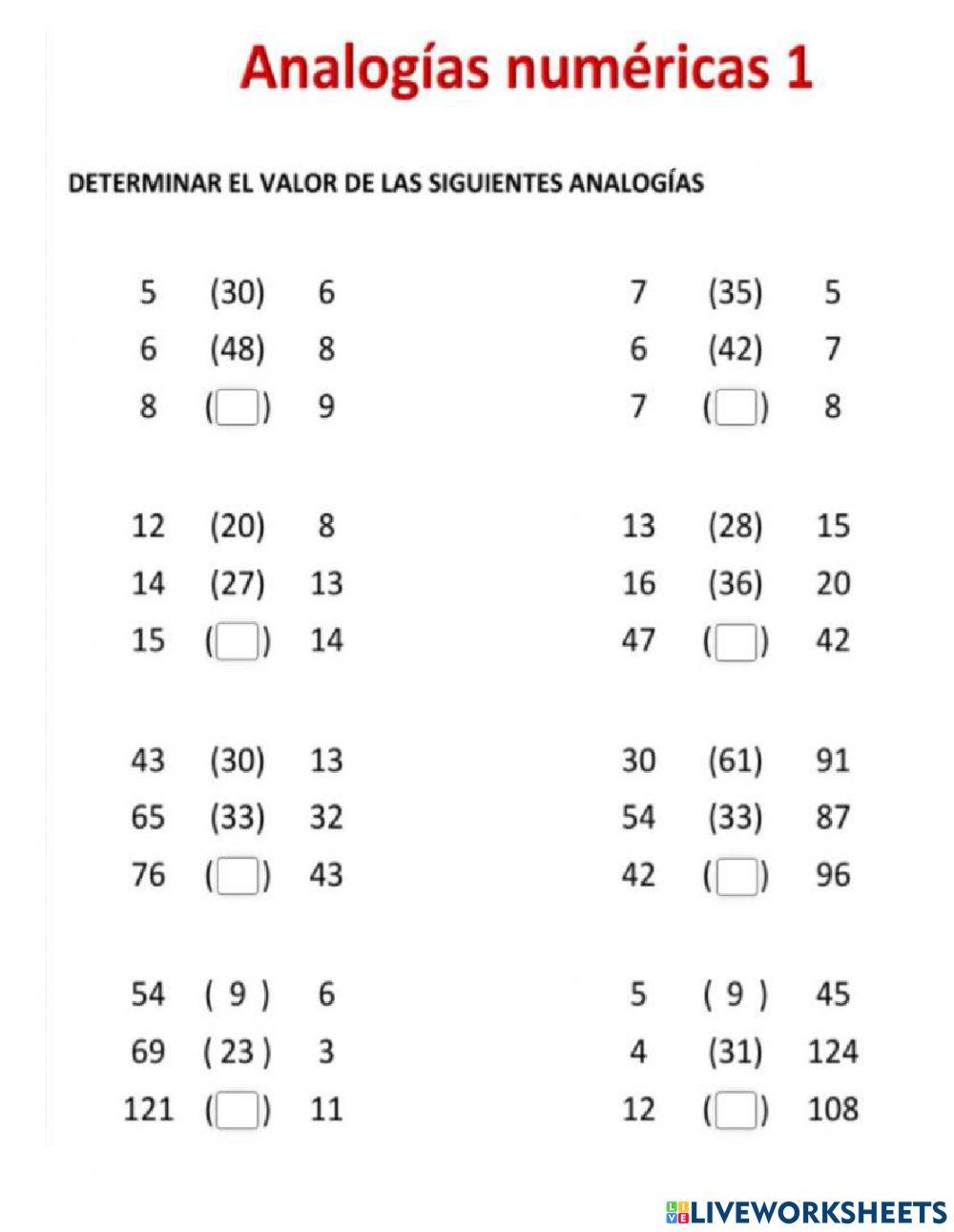 Analogías numéricas