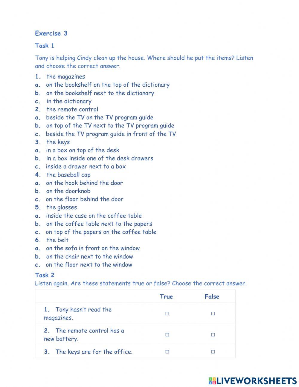 Listening - Locations