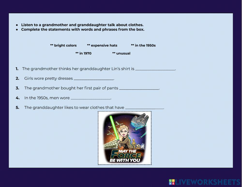 Listening comprehension elem u 8