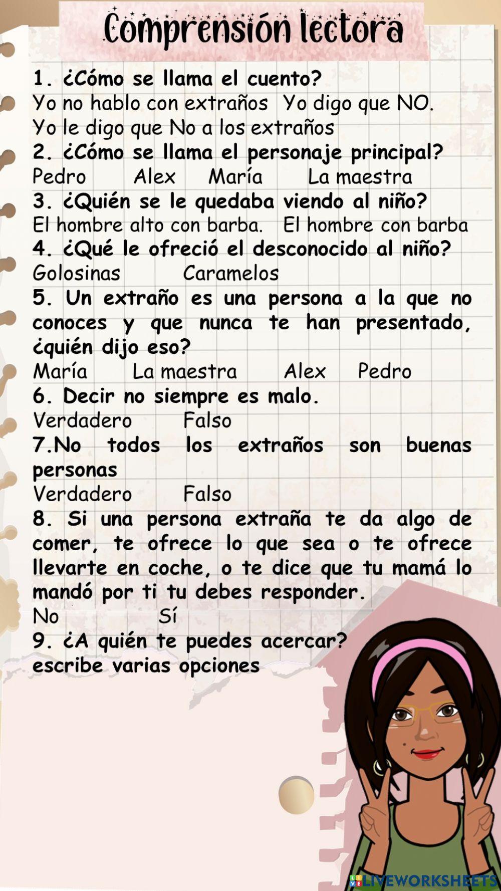 Comprensión lectora.