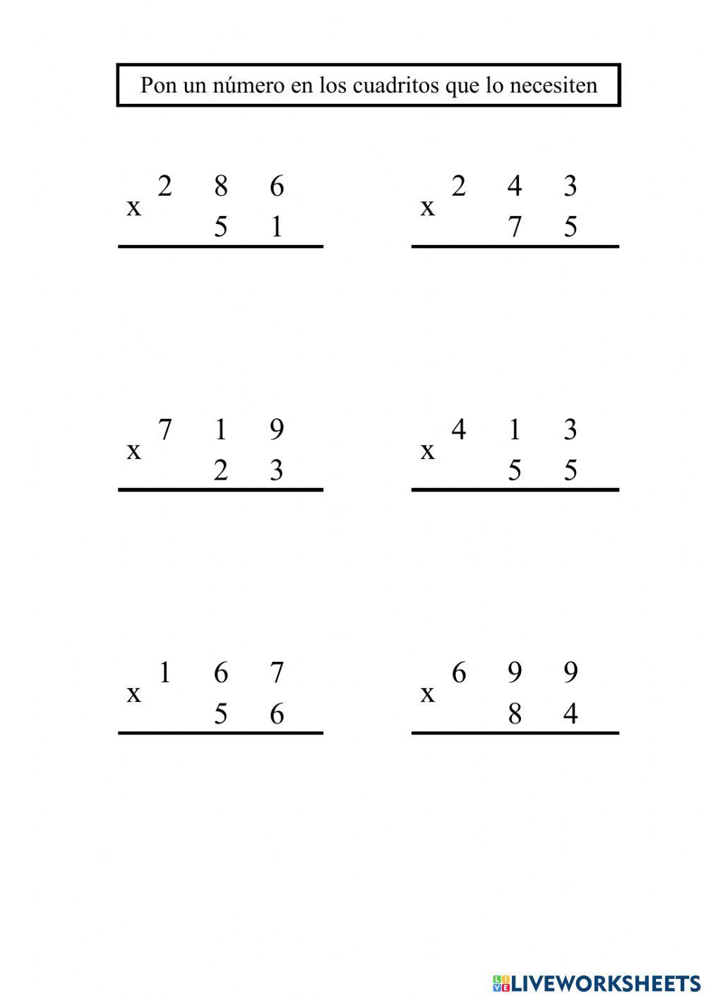 Multiplicar por 2 cifras - 2