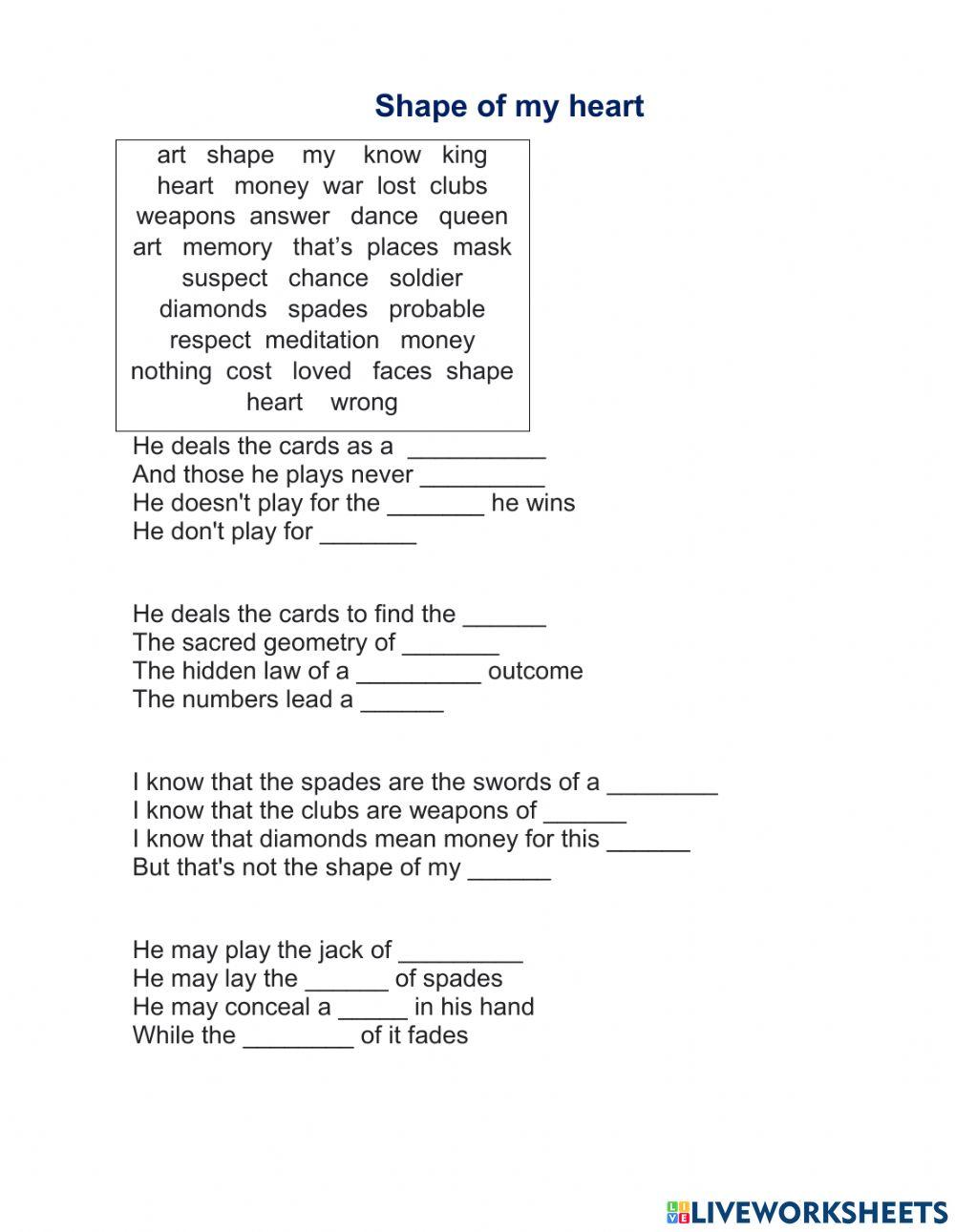Стинг shape текст. Shape of my Heart текст. Shape of my Heart Lyrics. Shape of mu Heart Lyrics.