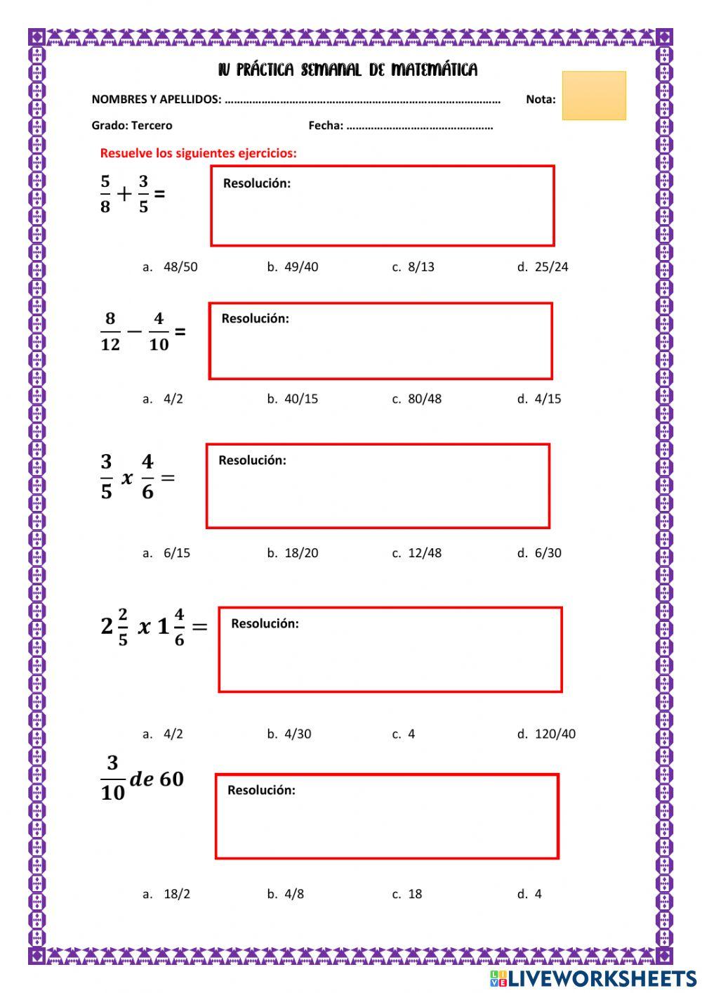 IV practica de Matemática