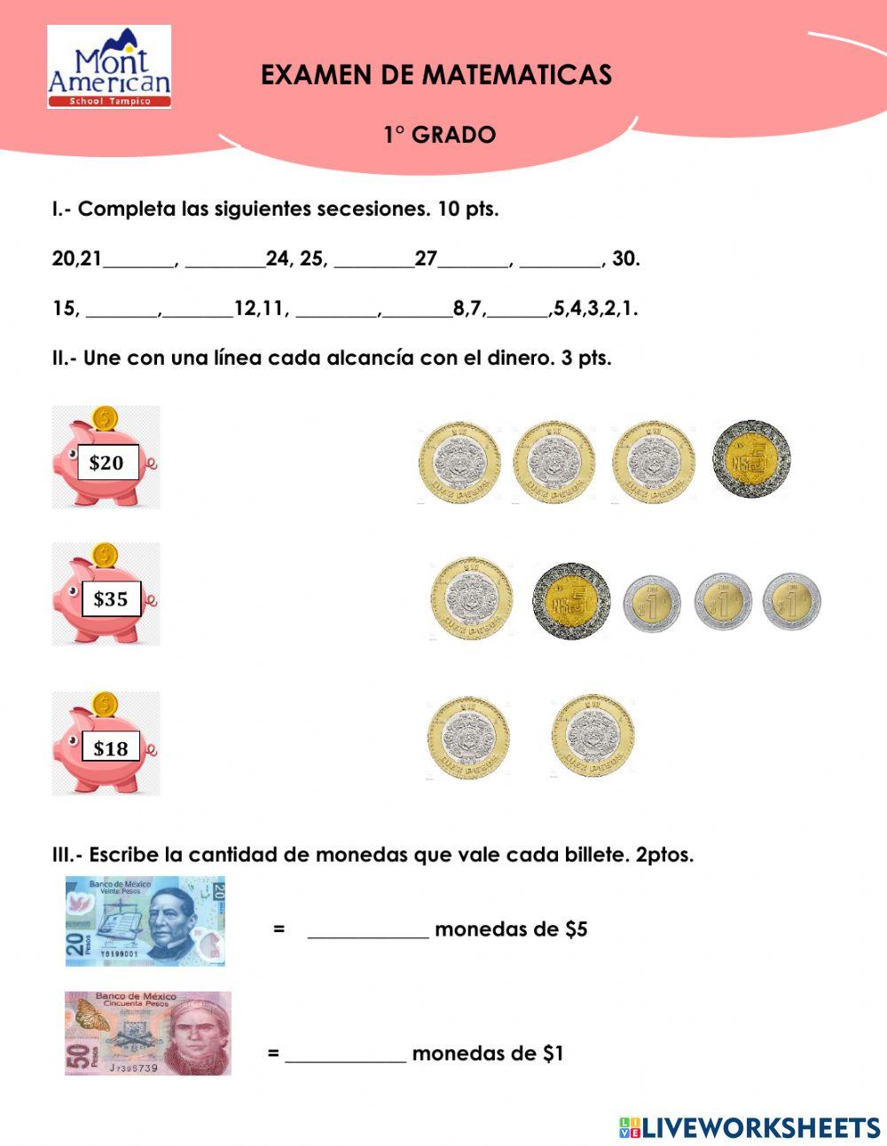 Examen matematicas
