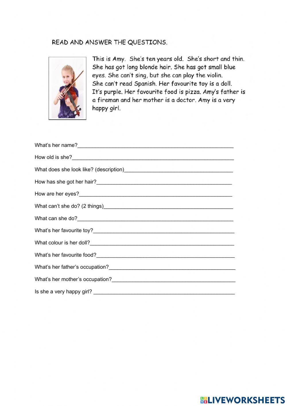 Reading comprehension. Full answers