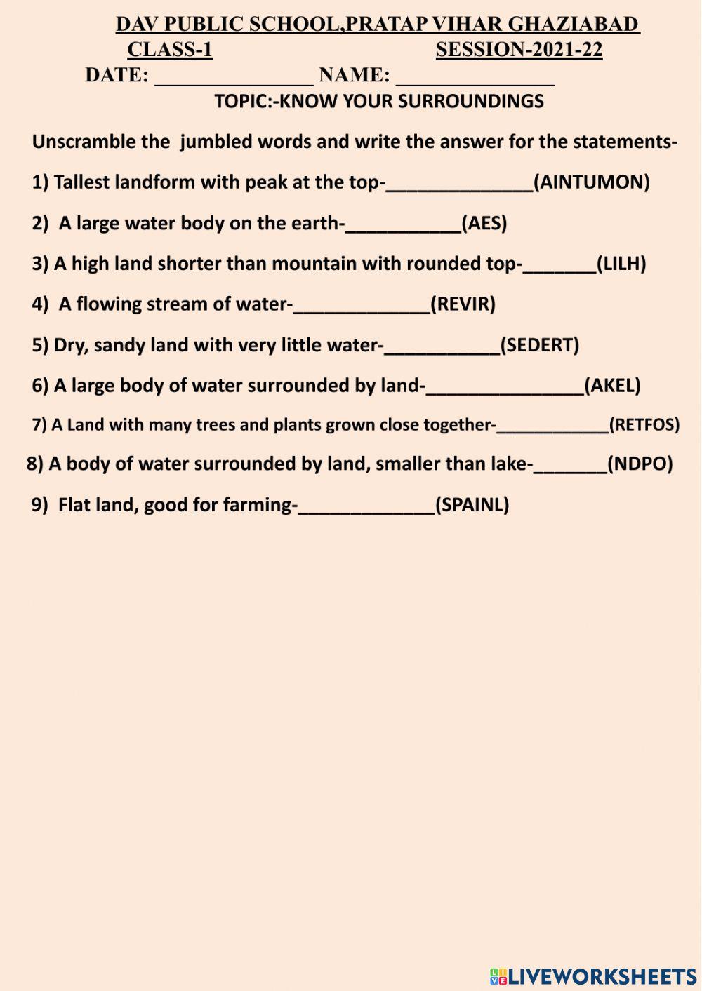 Know your surroundings