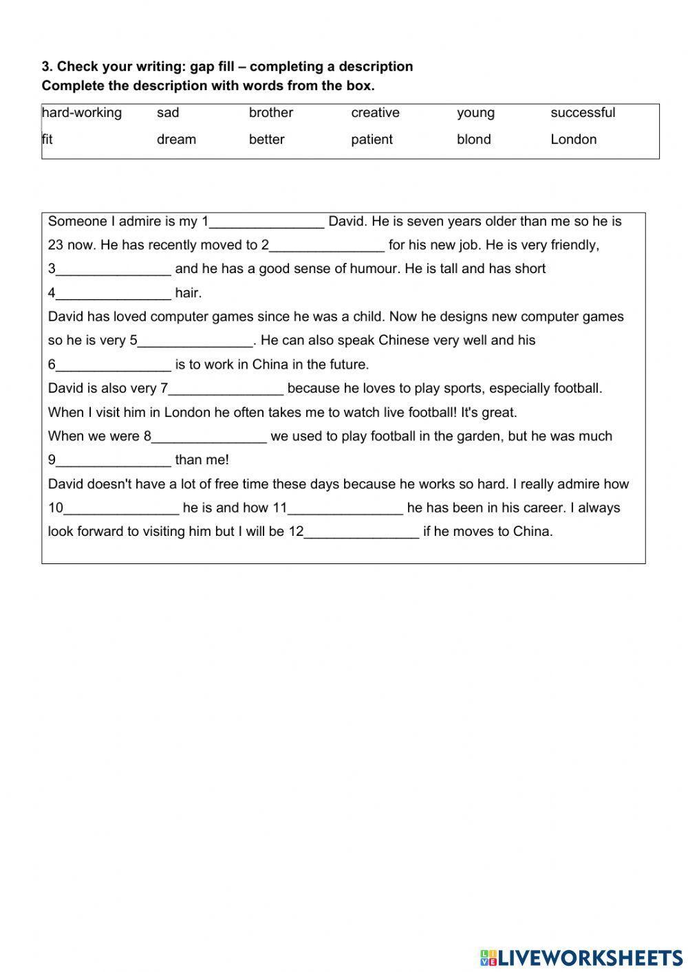 Describing personality