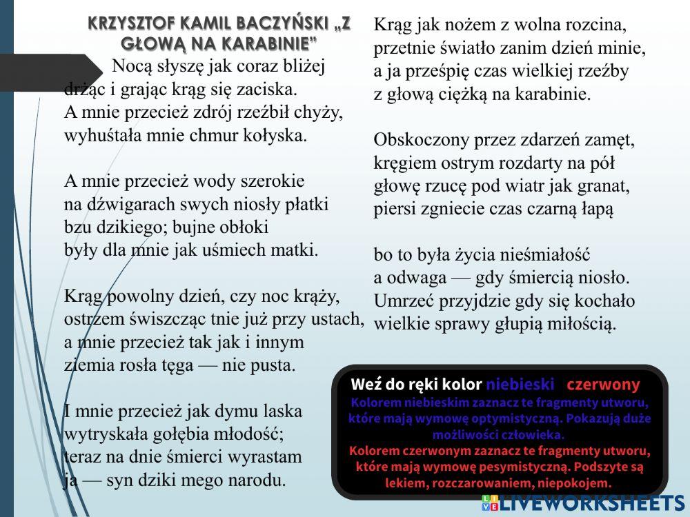 Krzysztof Kamil Baczyński -Z głową na karabinie-