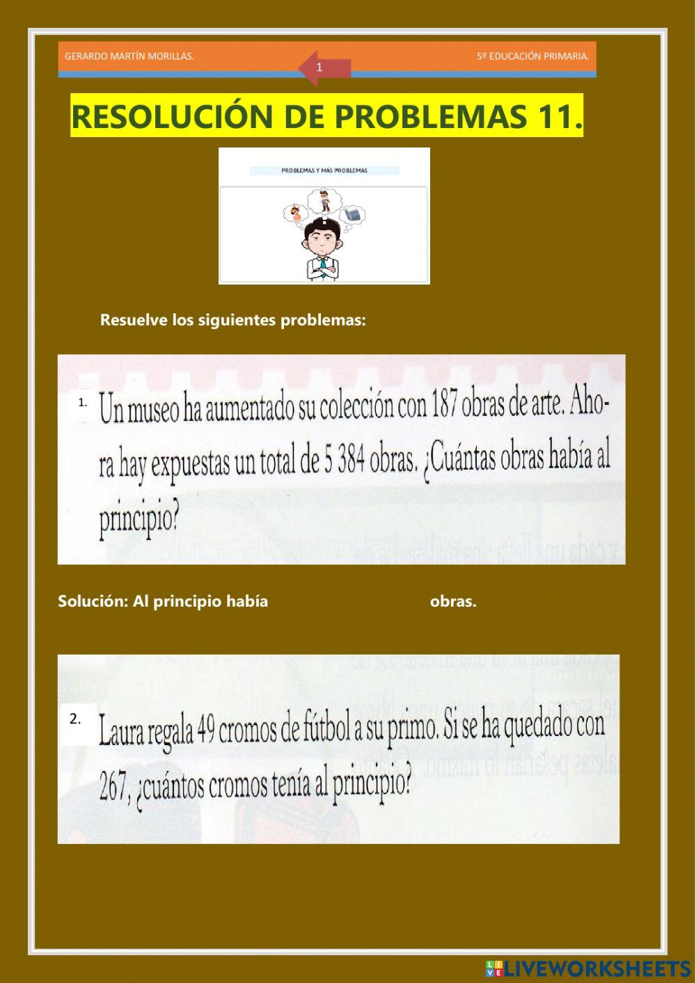 Resolución de problemas. Ficha 11.