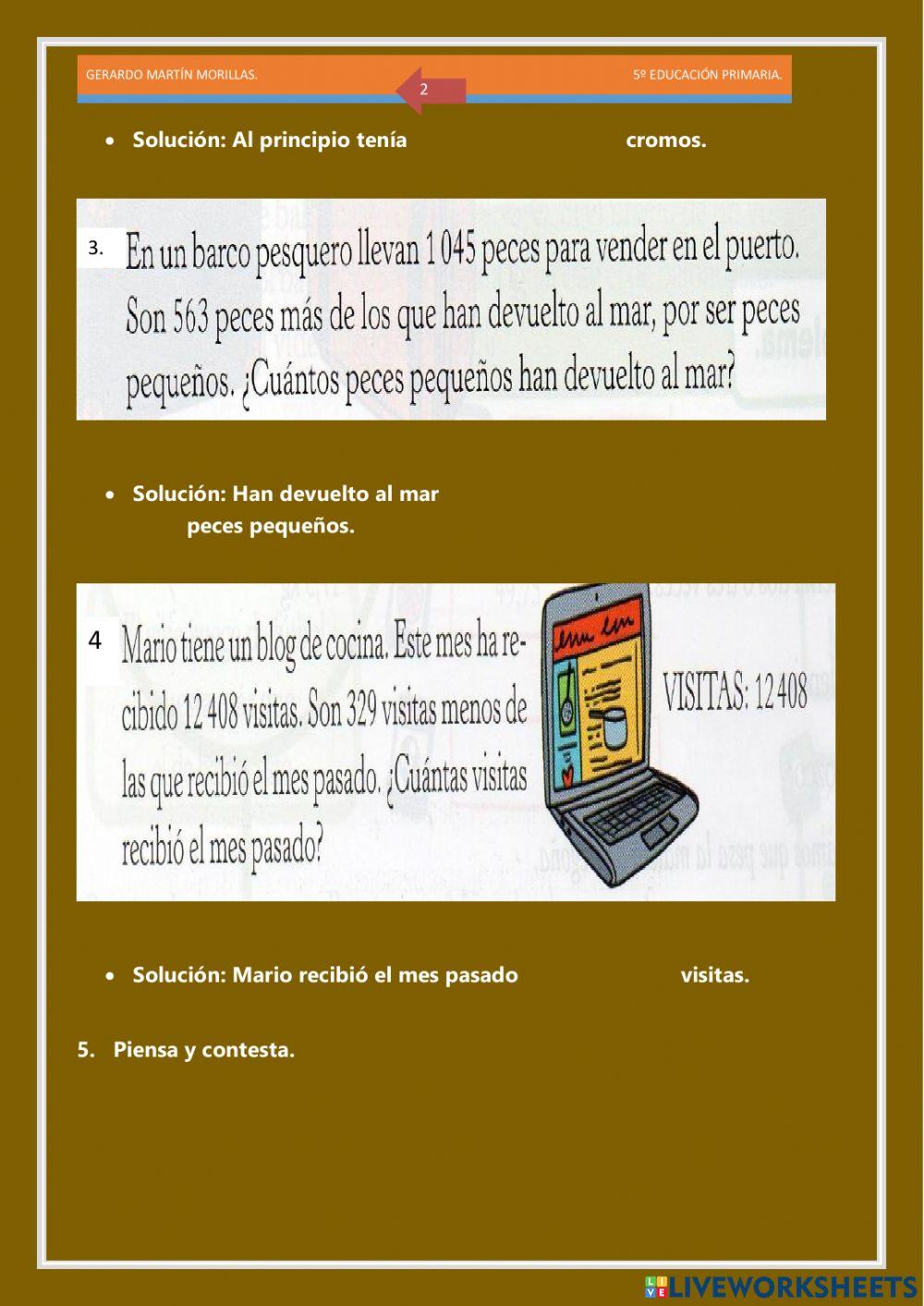 Resolución de problemas. Ficha 11.