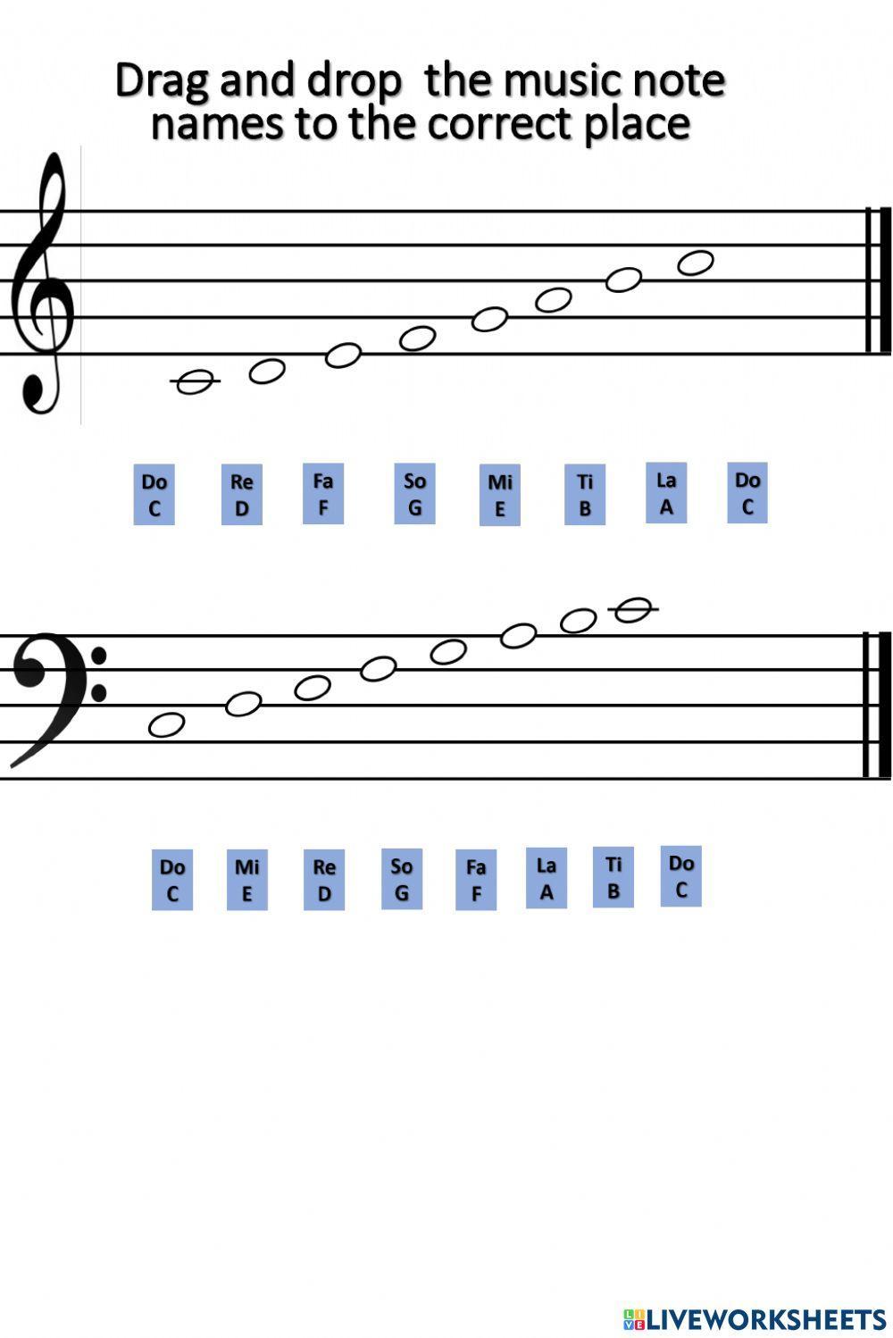 Treble clef and bass clef