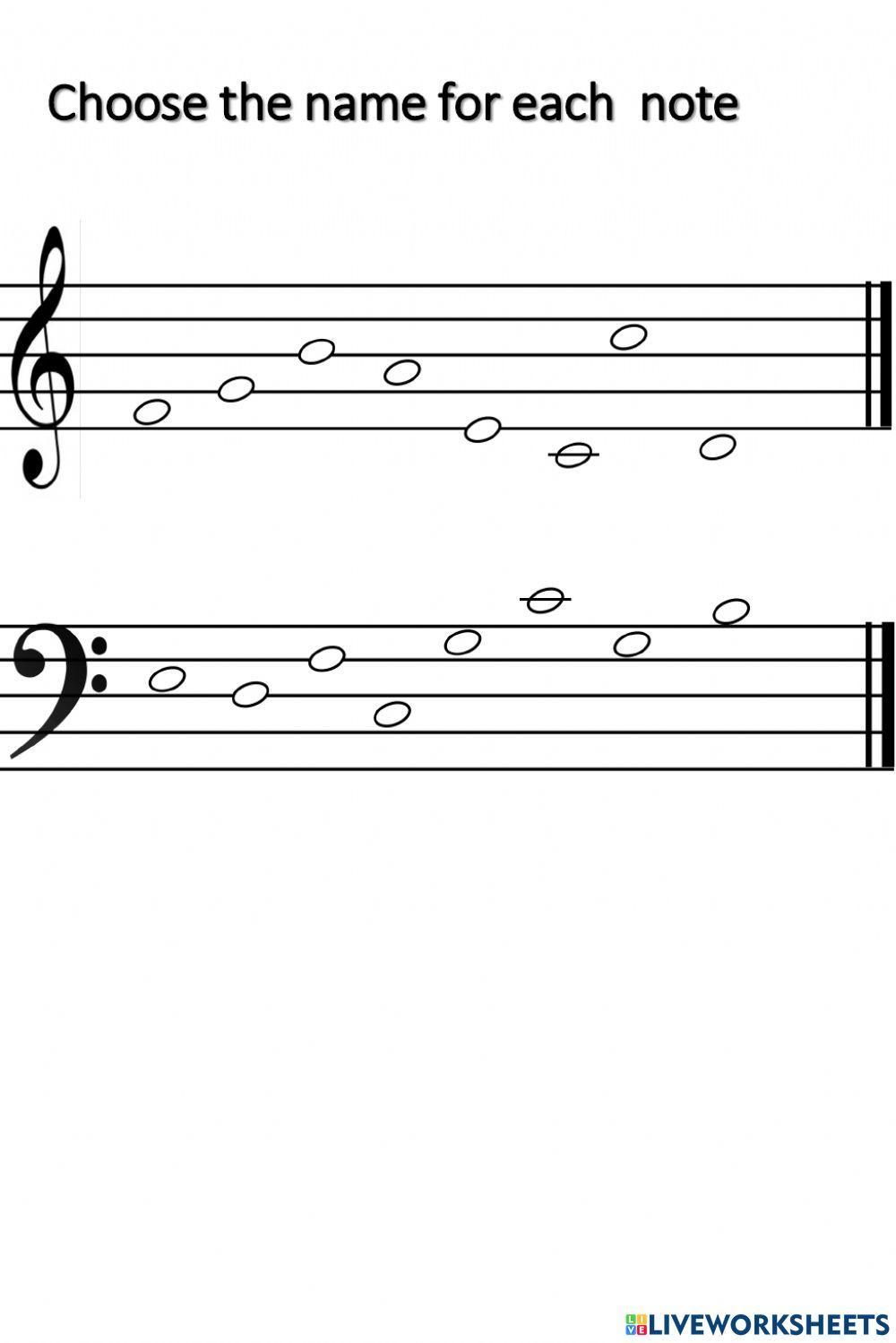 Treble clef and bass clef