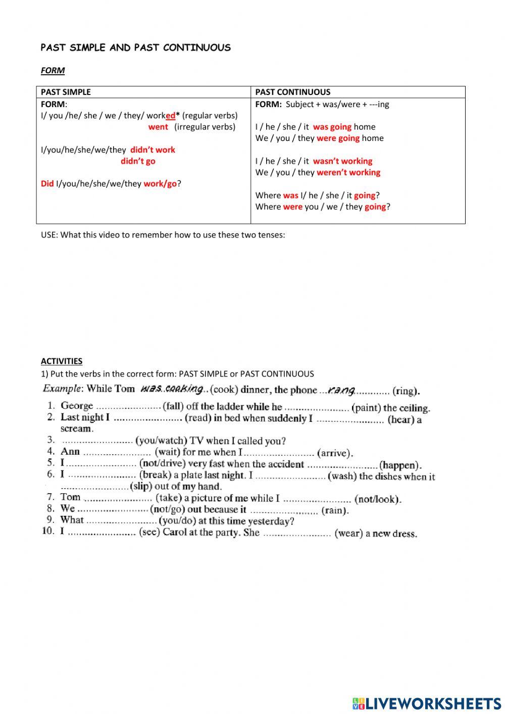 Past Simple and Continuous