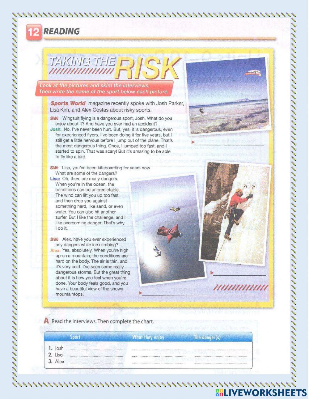 Reading: Risky sports