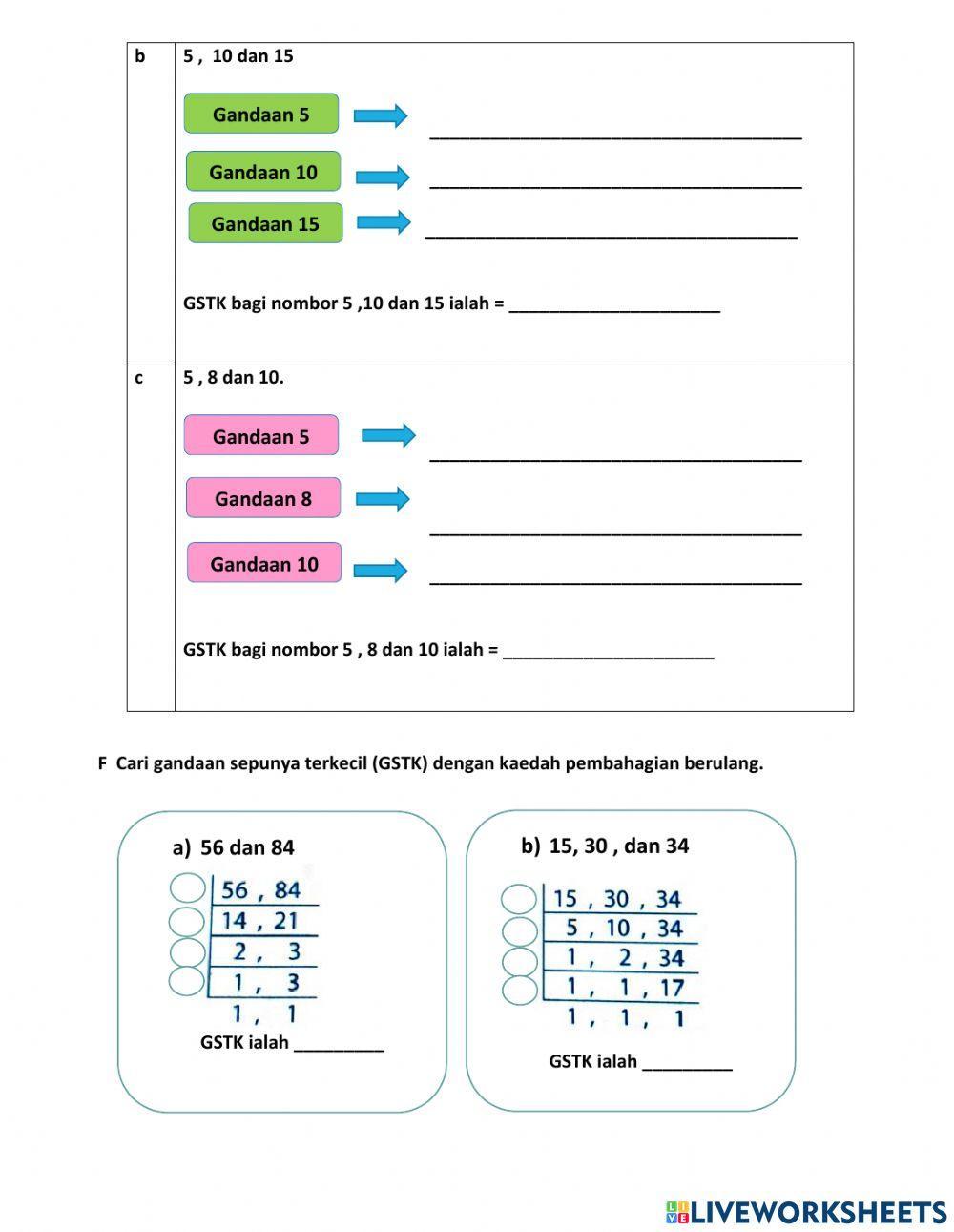 Bab 2 faktor dan gandaan matematik tingkatan 1