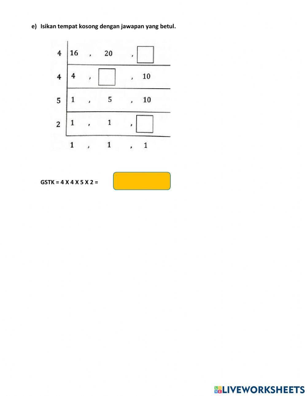 Bab 2 faktor dan gandaan matematik tingkatan 1