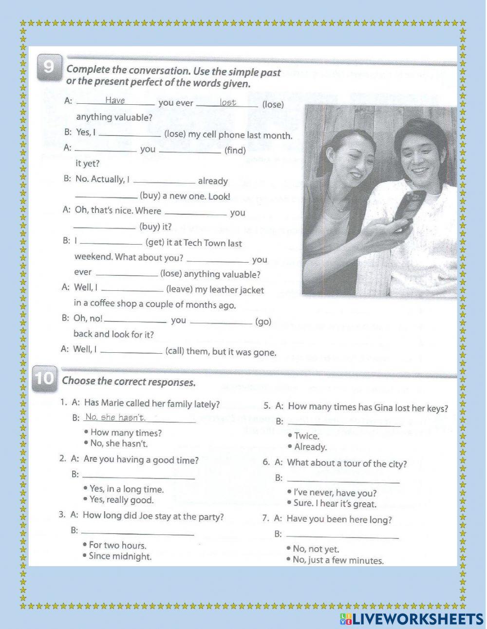 Present perfect practice