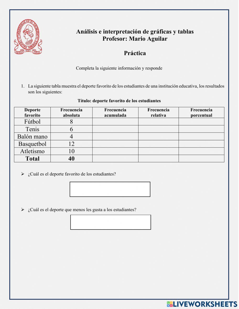 Análisis e interpretación de tablas y gráficas
