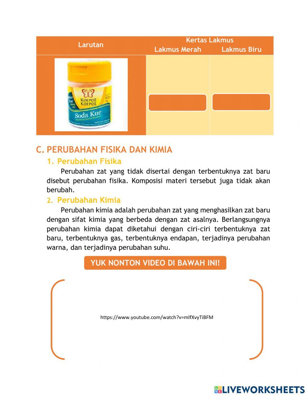 Klasifikasi materi dan perubahannya