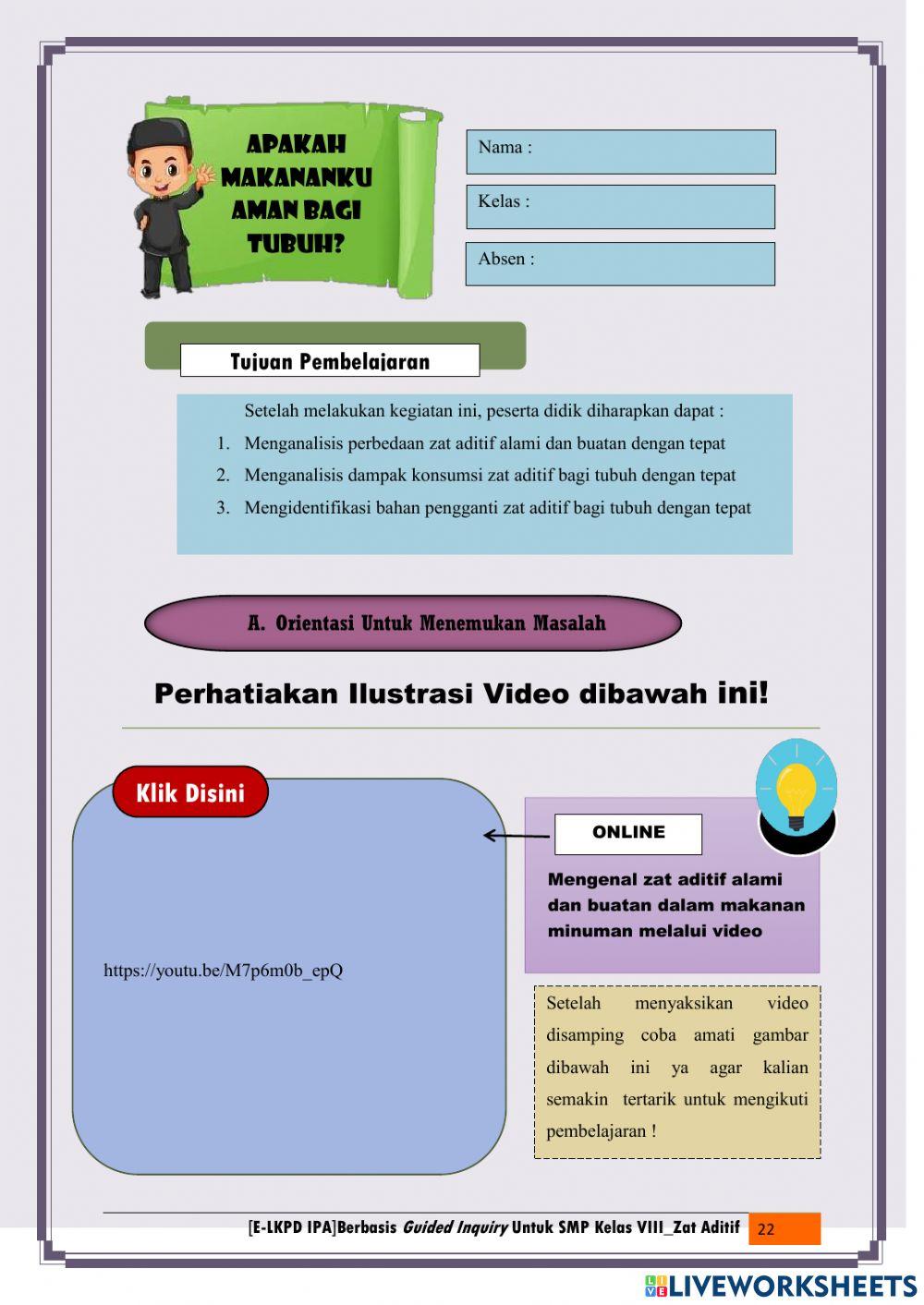 Kegiatan 2 Dampak Konsumsi Zat Aditif Bagi Tubuh