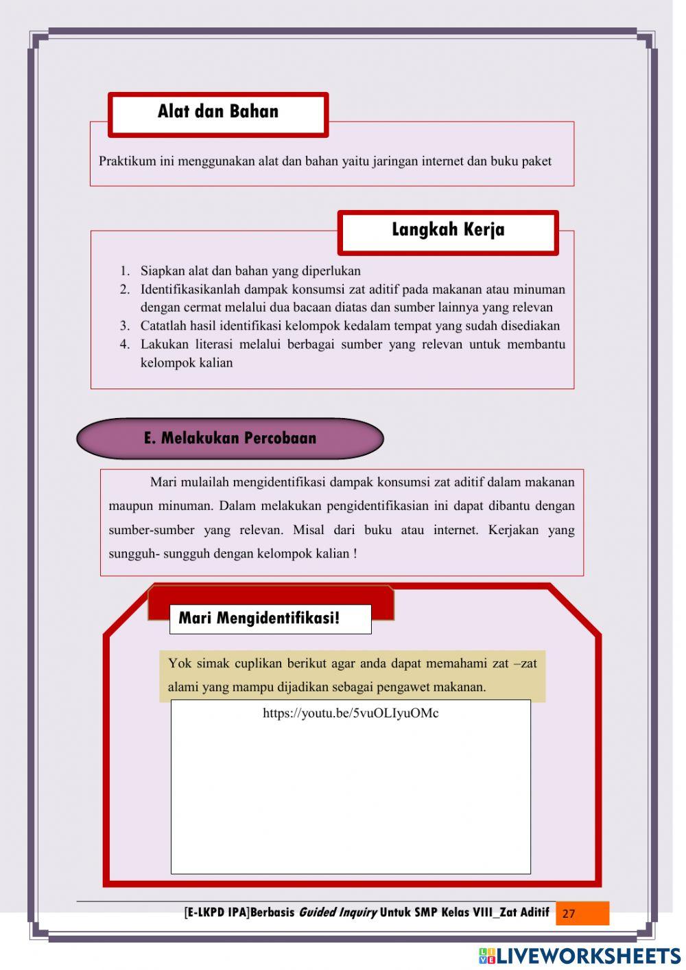 Kegiatan 2 Dampak Konsumsi Zat Aditif Bagi Tubuh