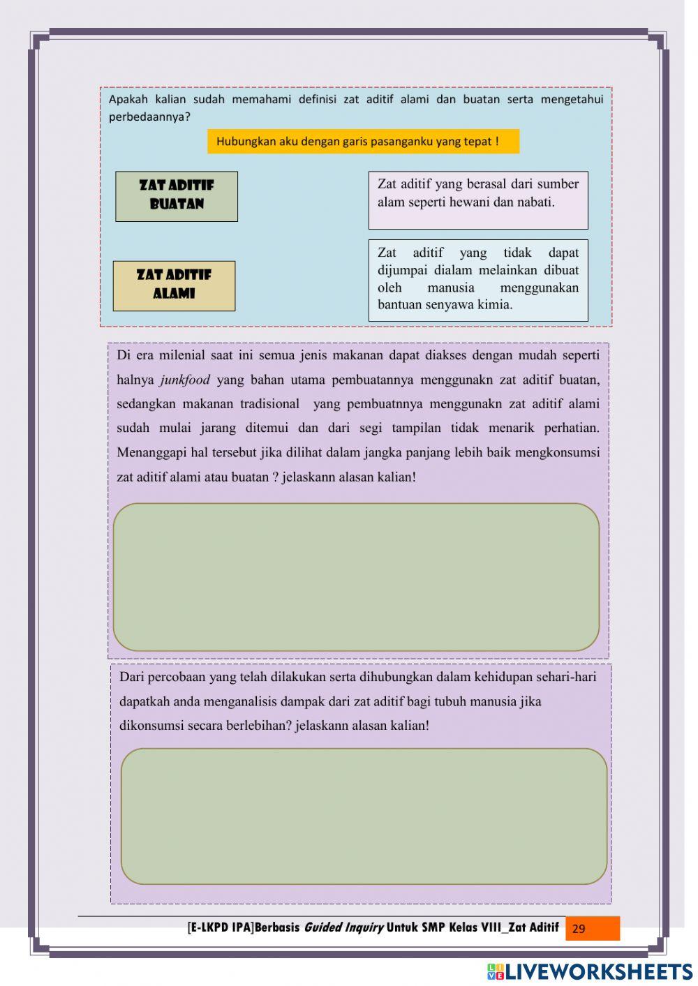 Kegiatan 2 Dampak Konsumsi Zat Aditif Bagi Tubuh
