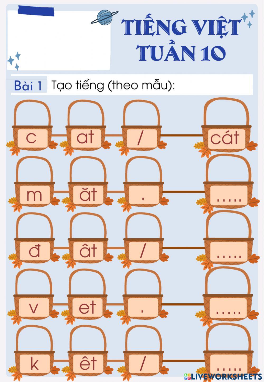 Tiếng việt: tuần 10