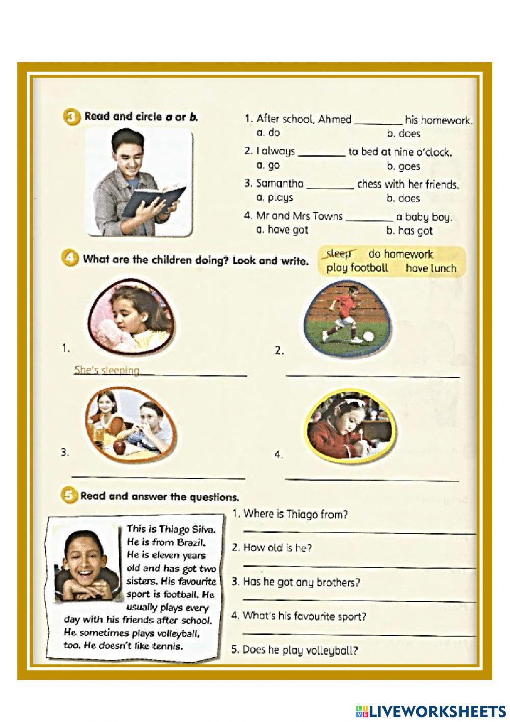 English Year 4 Revision Unit 1