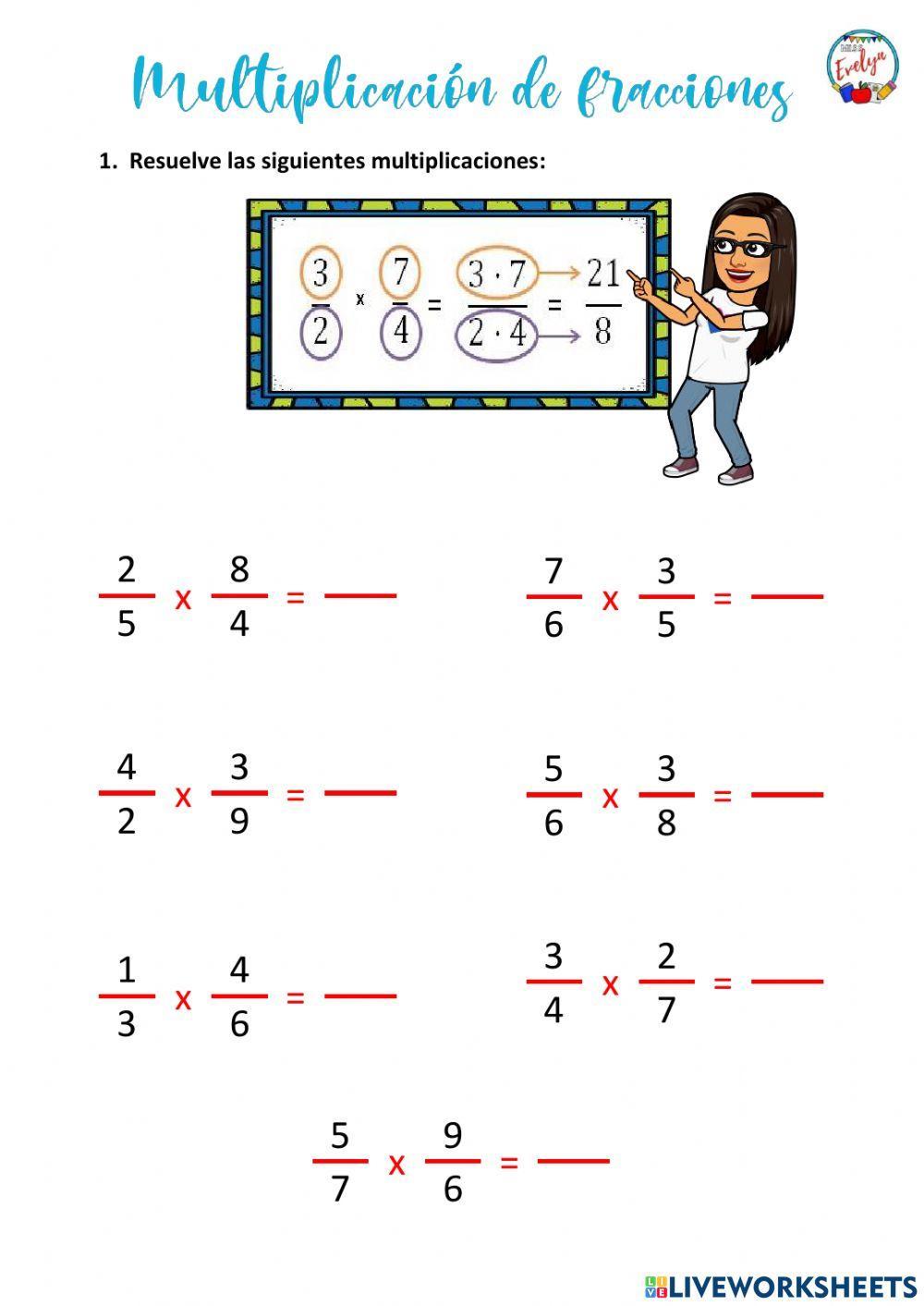 Multiplicación de fracciones Multiplicación de fracciones