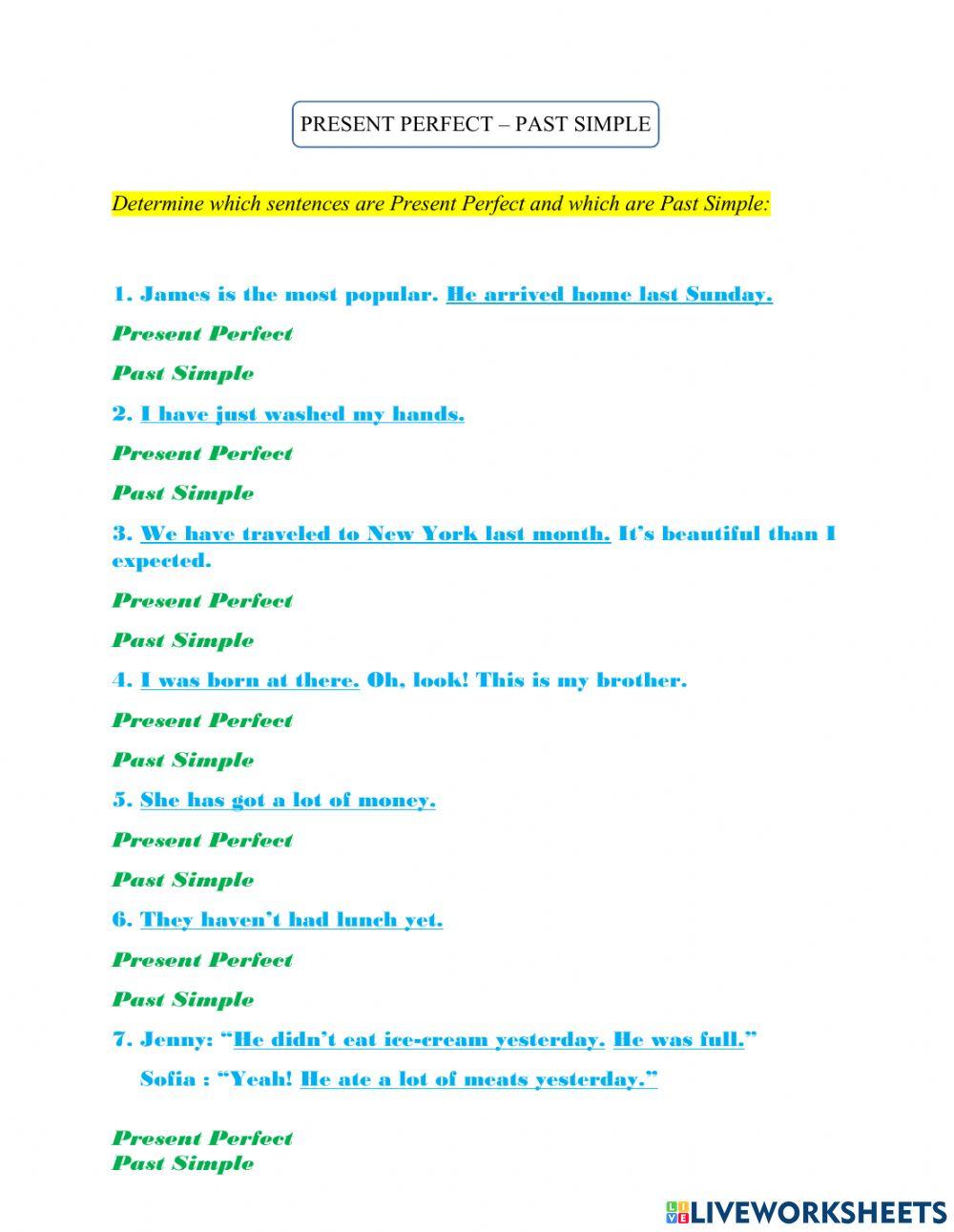 Present Perfect - Past Simple