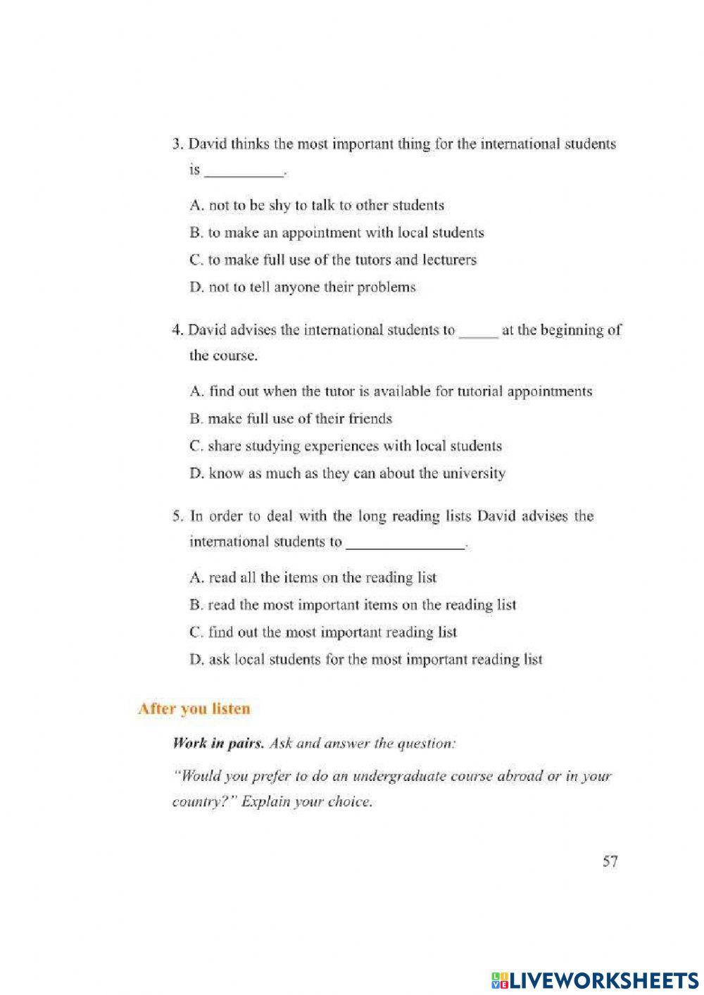 Unit 5 - Listening -Textbook - Grade 12