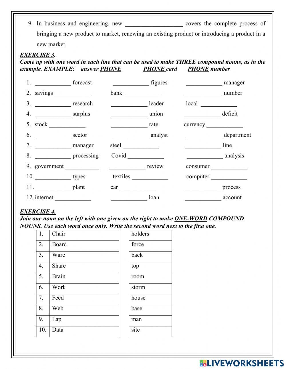 Business compound nouns