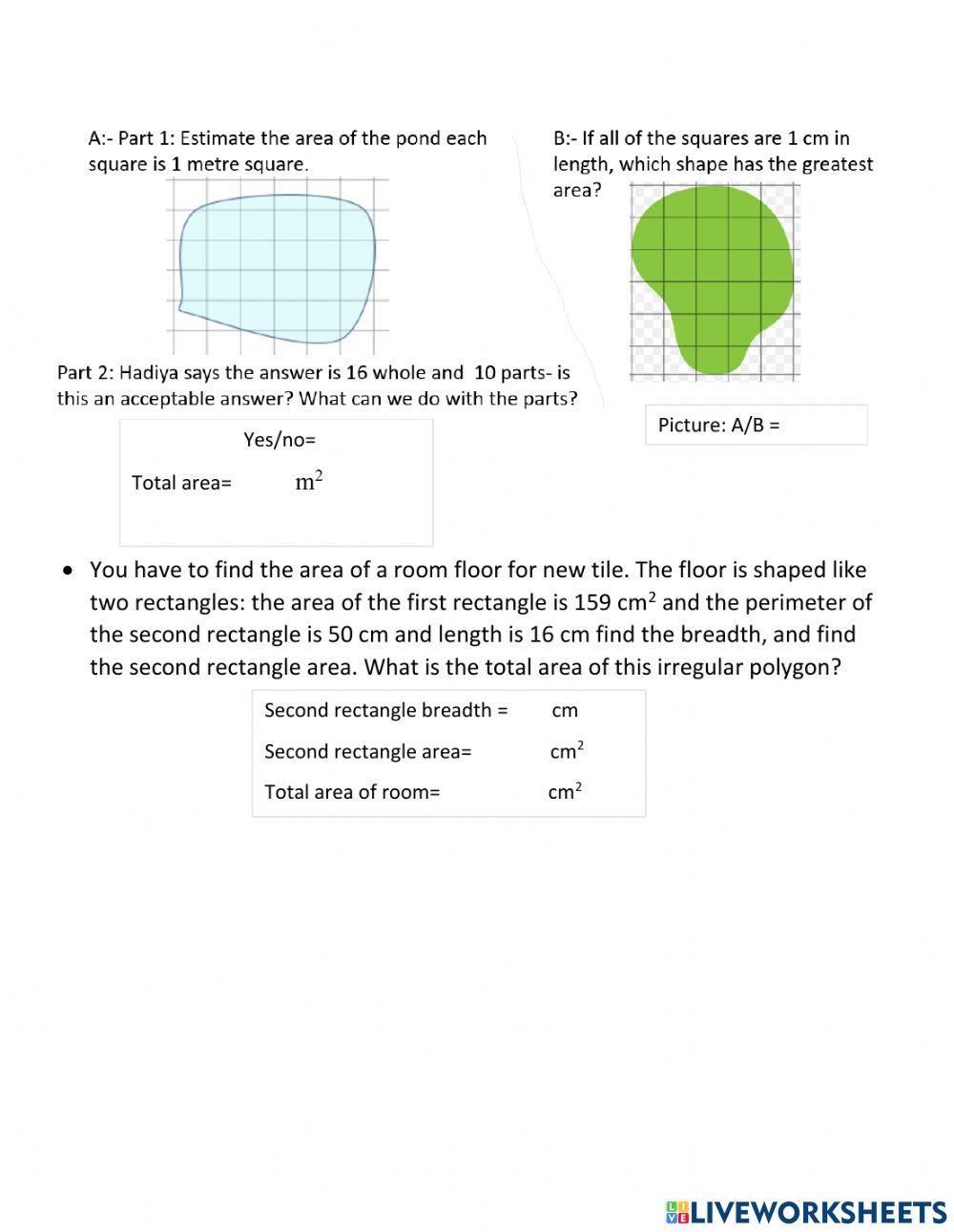 L4 area of irregular shapes