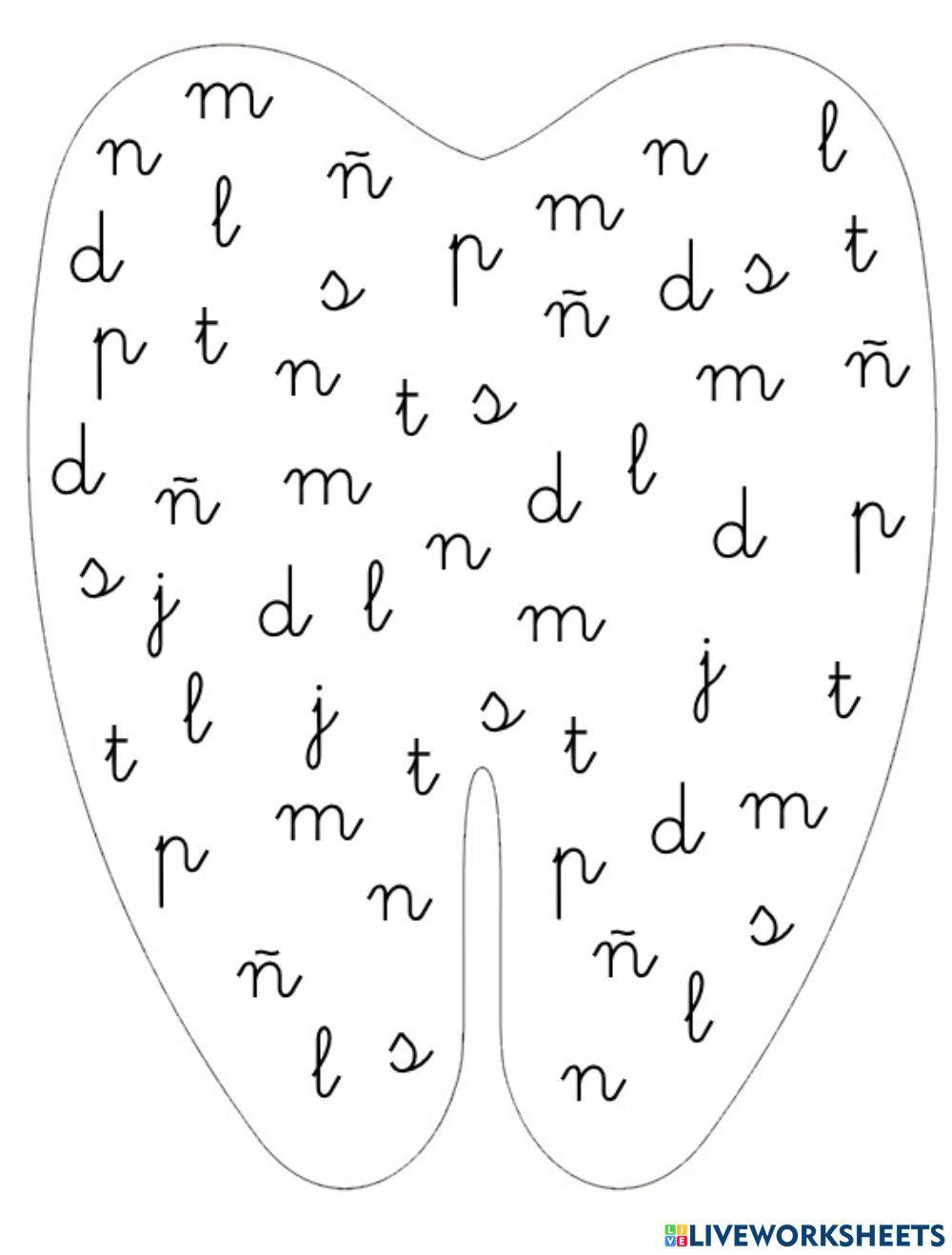 Busca las letras escondidas n ñ